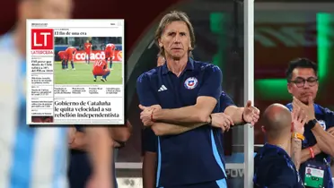Ricardo Gareca dirigiendo en Chile.